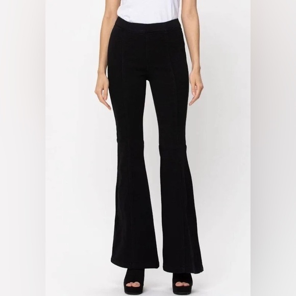 Cello High Rise Black Flare Jeans